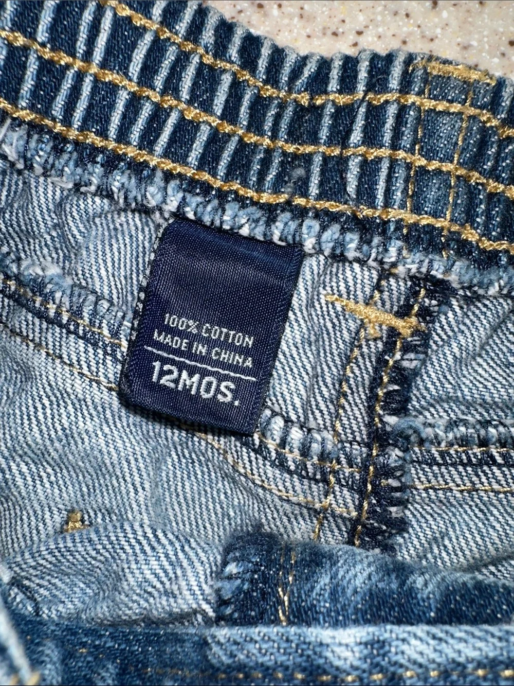 OshKosh B’gosh Toddler Boy Blue Jeans Full Elastic Waist Denim Pants Size 12 mo